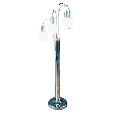 Italian White Orb Floor Lamp For Sale at 1stDibs