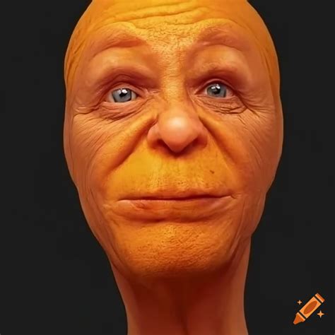 Photorealistic orange with a human-like face on Craiyon