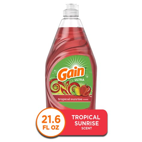Gain Dishwashing Liquid Dish Soap, Tropical Sunrise, 21.6 fl oz ...
