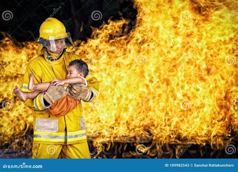 Firefighter Rescue Worker At Scene Rural Bushfire Royalty-Free Stock ...