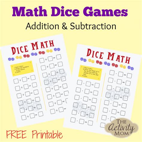 Image result for Math Games with Dice
