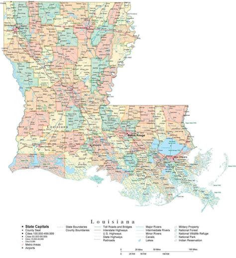 Louisiana Map With Cities And Parishes | semashow.com