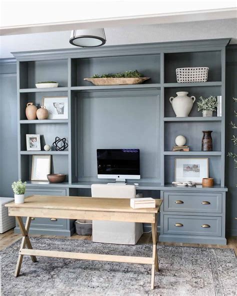Gray Built-in Office Cabinets - Soul & Lane