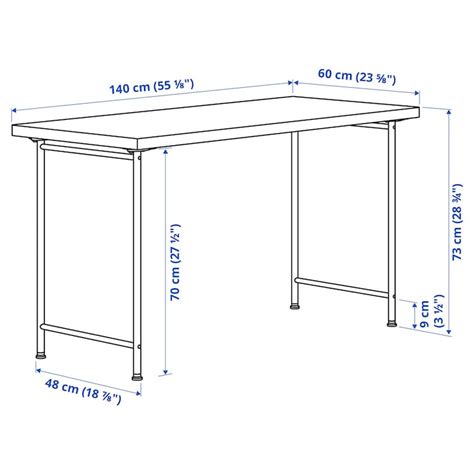 LAGKAPTEN / SPÄND desk, black-brown/white, 140x60 cm (551/8x235/8") - IKEA