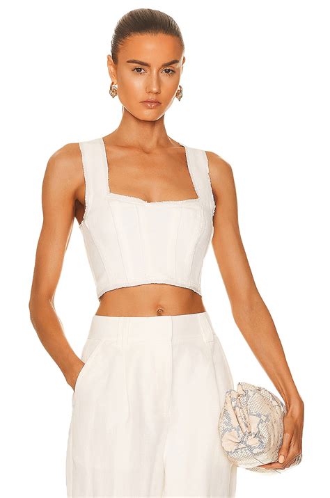 Aje Radiance Cropped Top in Ivory | FWRD