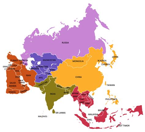 Asia Map Picture: High Resolution Downloadable Image