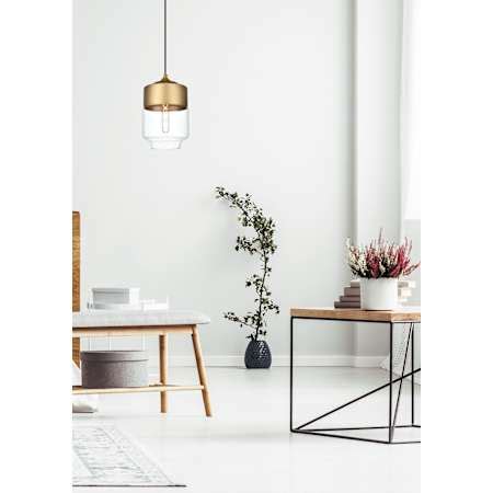 Elegant Lighting LD2241BK Ashwell 7" Wide Mini Pendant | Ferguson Home