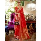 Pink Zari Silk Blend Saree