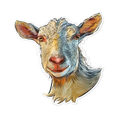 Saanen Goat Head Sticker - Etsy