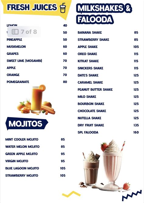 Menu at Brew Station, Chennai