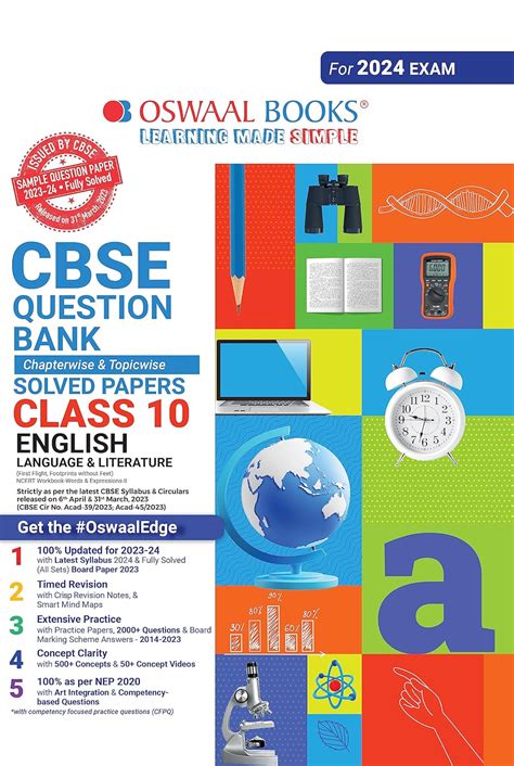 Oswaal CBSE Class 10 English Language & Literature Question Bank ...