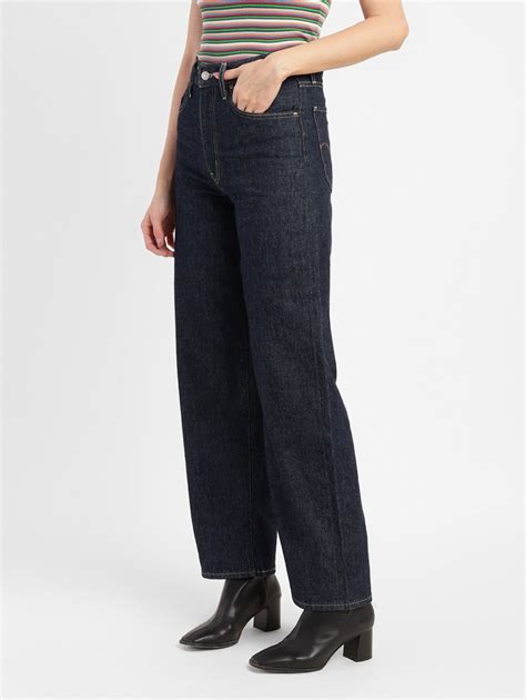 Women's Navy Blue Mile High Wide Leg Fit High Rise Jeans – Levis India ...