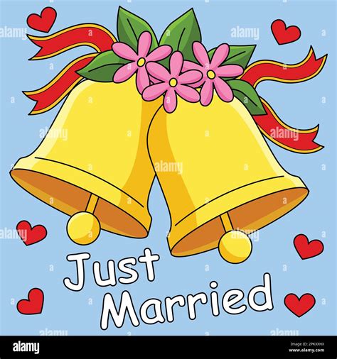 Wedding Bell Just Married Colored Illustration Stock Vector Image & Art - Alamy