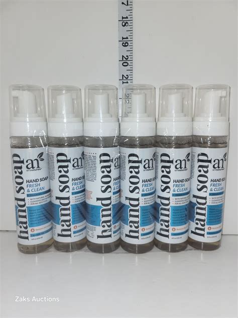 Lot of 6 New Art Naturals Hand Soap - Fresh & Clean - One Retails for $8 US