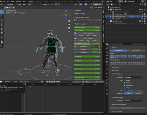 Rigify to Unity 的图像结果