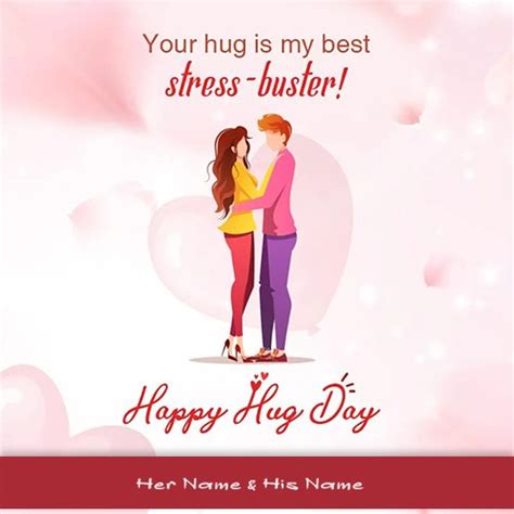 Happy Hug Day 2026 Cartoon Images With Name