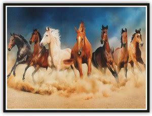 Seven Running Horses Wall Sticker Waterproof Vinyl Poster_K20 Paper ...