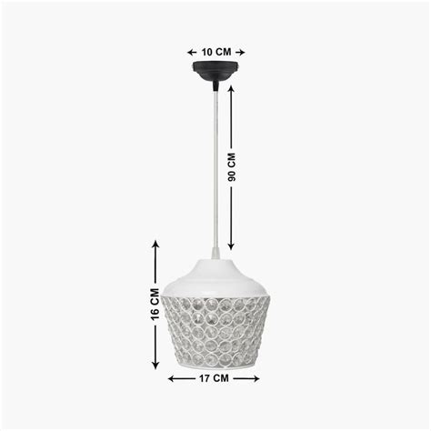 Buy HOMESAKE White Crystal Embellished Metal Nordic Pendant Light from ...