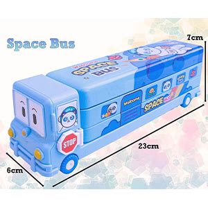 Buy HIGH TRUSTED 2 In 1 Modern Cartoon Printed School Bus Shaped Pencil ...