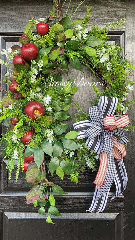 Farmhouse Apple Wreath, Apple Wreath- Everyday Front Door Wreath ...