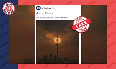 AI-Generated Image of Solar Eclipse In Toronto Viral As Real | BOOM