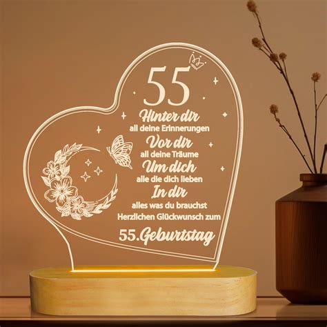 OkiyiD Geburtstag Frau Mann, 55. Geburtstagsgeschenke - Acryl ...
