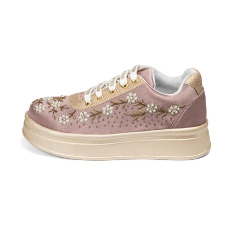 Women’s Blush Bloom Embellished Trainer – Handcrafted Luxury | Rettrose ...