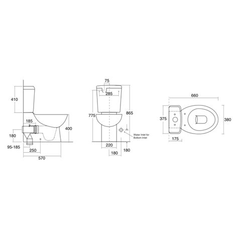 BIM objects - Free download! Posh Solus Square Close Coupled Back to ...