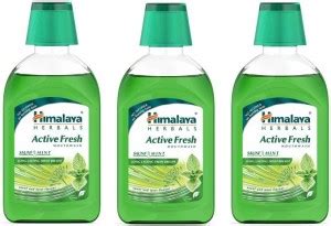 HIMALAYA Active Fresh Mouth Mouthwash 214 Pack Of 3 - Saunf and Mint ...