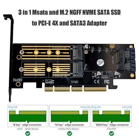3 in 1 NGFF PCIE M.2 NVME M.2 SATA SSD to PCI E 4X | Ubuy India