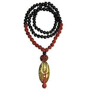Buy RICH AND FAMOUS Shiva Trishul Rudraksha Black Beads Mala for Men ...