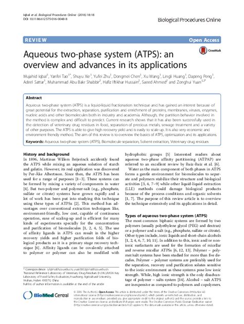 Image result for Aqueous Two-phase System Applications