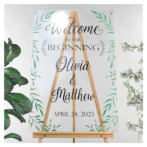 Speedyorders Floral Wedding Sign Welcome To Our Beginning Welcome ...