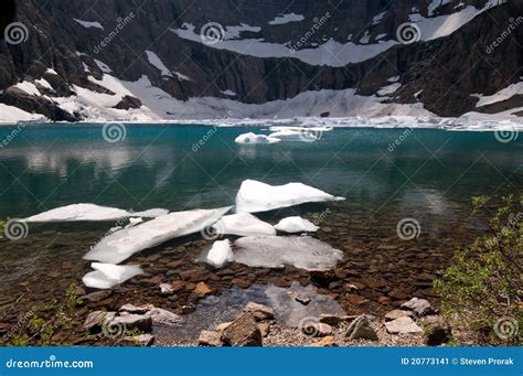 Iceberg Lake in Montana stock image. Image of snow, water - 20773141