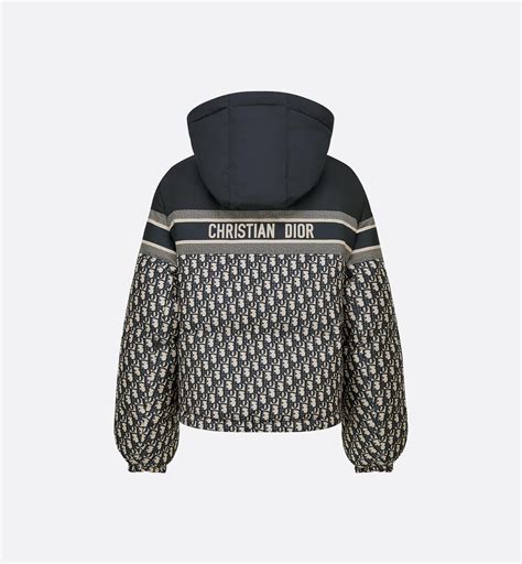 Reversible Cropped Puffer Jacket Blue and Ecru Dior Oblique Quilted ...