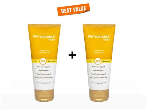 Buy Photostable Gold Matte Finish Sunscreen Gel SPF 55 Online at Best ...
