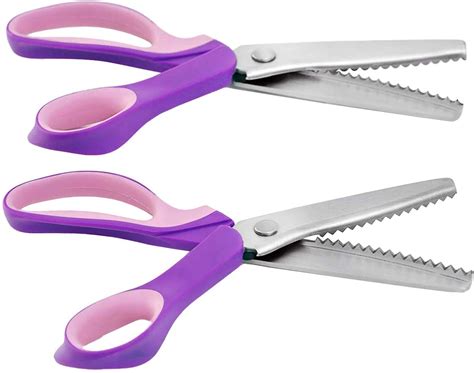 2 Piece Scalloped & Zigzag Pinking Shears Stainless Steel Handled ...