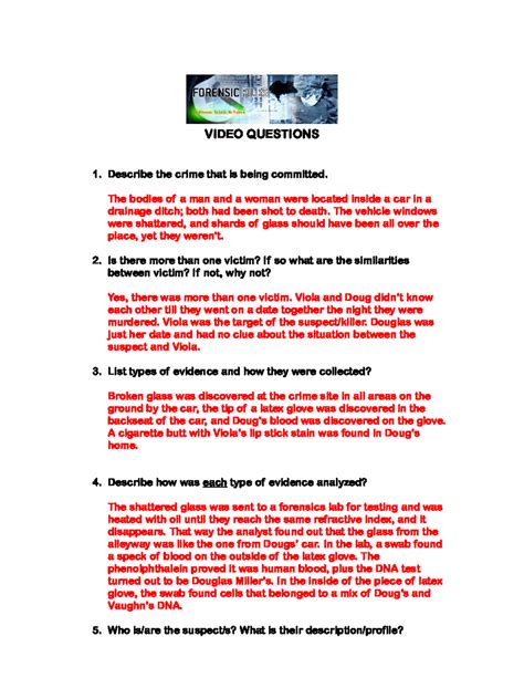 Image result for Forensic Science Questions