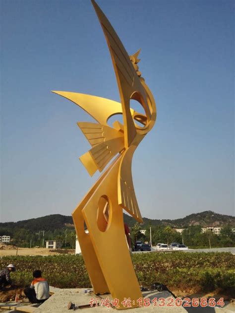不锈钢抽象凤凰雕塑 企业景观雕塑-佳鸿雕塑厂