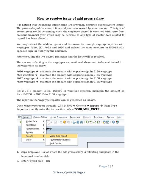 How to resolve issue of add gross salary