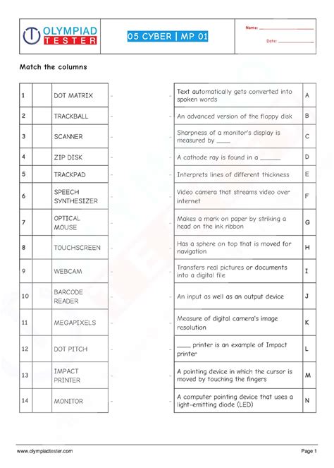 75 Computer Science Worksheets for Class 5 with solutions | Olympiad tester