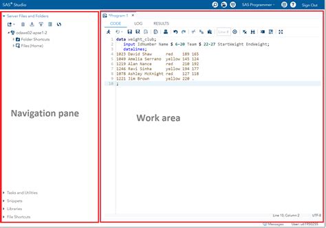 SAS User Interface - Learn SAS Code