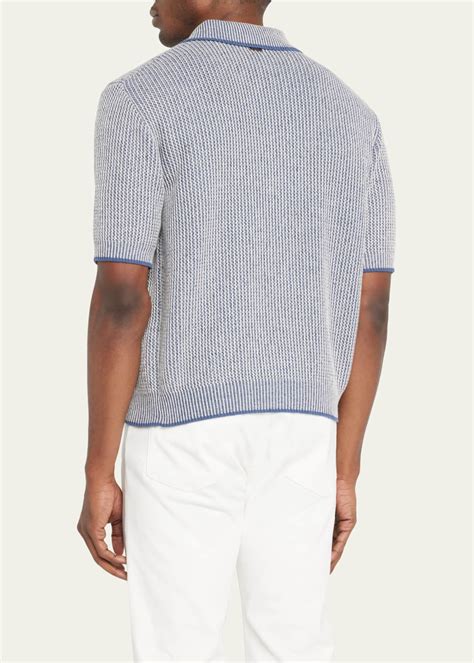 Agnona Men's Knit Polo Shirt - Bergdorf Goodman