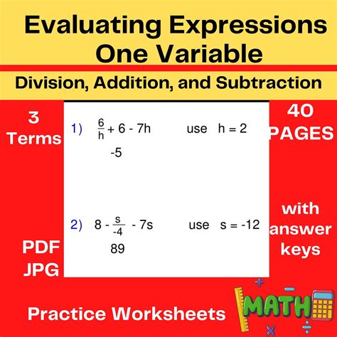 Evaluating Algebraic Expressions 的图像结果