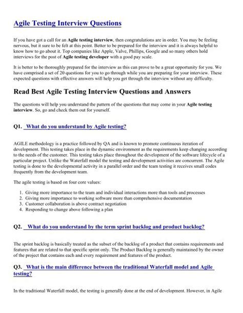 Image result for Agile Testing Interview Questions