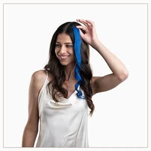 Hair Originals 100% Natural Human Hair Clip In Color Streaks (12 Inches ...