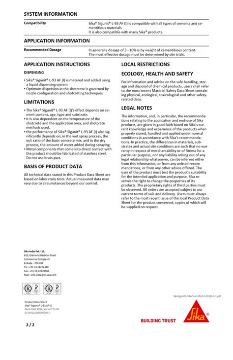 SHOTCRETE ADMIXTURES - Sika Sigunit L-54 AF Trader - Retailer from ...