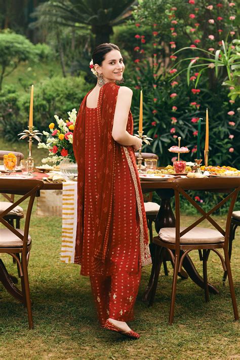 Buy Laal Adah Kurta Set Online In India at Global Desi F24M173P_RED