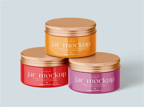 6 Free Glossy Cosmetic Jar With Metallic Lid Mockup PSD Files - Good ...