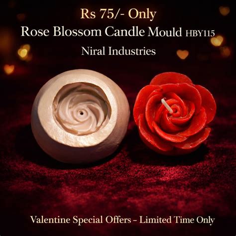 Niral Industries Rose Blossom Candle Mould HBY115